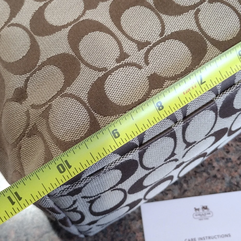 NWT Coach Signature Stripe 12 CM Tote